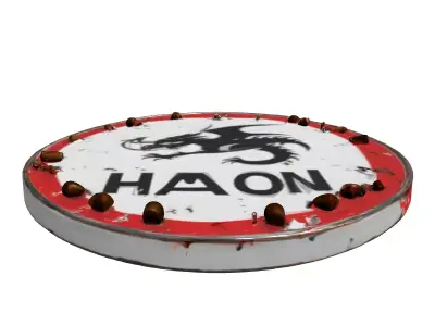 Distressed Dragon Target Shield Low-poly 3D model