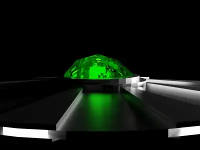 Alienship alien spaceship with gem Free low-poly 3D model