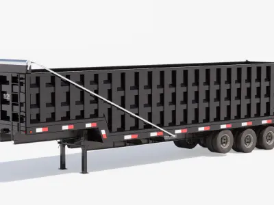End Dump Trailer Low-poly 3D model