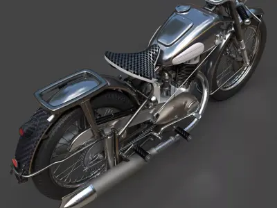 IZH-49 Soviet Classic Motorcycle - Ultra High-Poly 3D Model 3D model