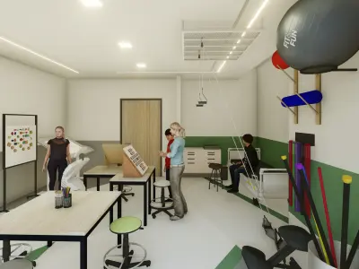 Medical Physical Therapy Room Equipment 3D model