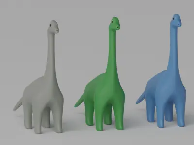 Cartoon Brachiosaurus Dinosaur 3D model purchase