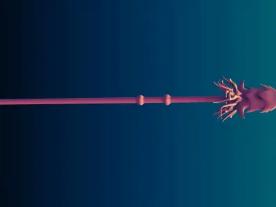 Alien Spore fantasy Spear Free low-poly 3D model