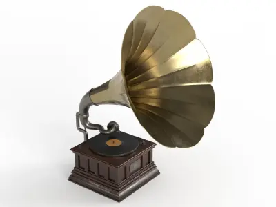 Gramophone old Low-poly 3D model