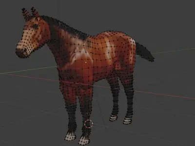 Horse Low poly rigged Low-poly 3D model