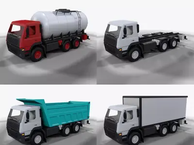 Low Poly Truck Low-poly 3D model by Macrobian from CGTrader