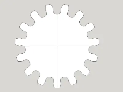 Gear wheel 15 teeth 15cm diameter modul 1cm 3D model