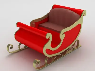 Sleigh santa claus 3D model