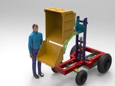 Agricultural Construction Tractor 3D model