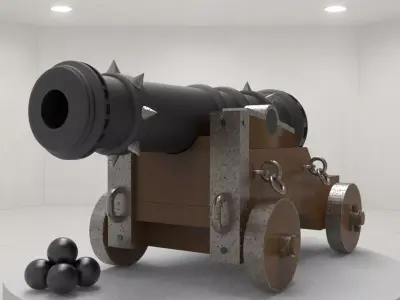 Medieval Cannon  High Detail 3D Model for Printing 3D model