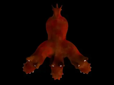 Cerberus demon with glowing eyes Low-poly 3D model