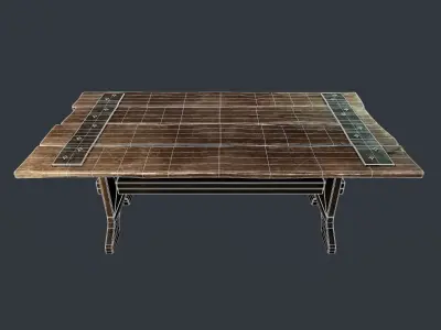 Medieval table Low-poly 3D model