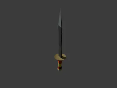 Crimson Fang Stylized Low Poly Sword Low-poly 3D model