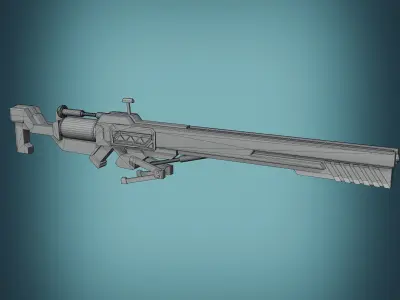assault-rifle sci-fi rifle Free low-poly 3D model