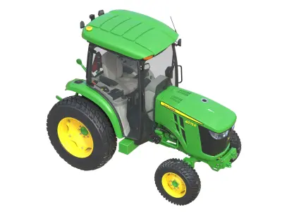 John Deere 4075R Compact Utility Tractor Low-poly 3D model