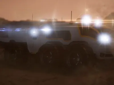 Sci-Fi Exploration Vehicle Rover Rigged 3D model