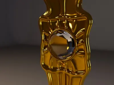 Royal Gold Teaspoon Low-poly 3D model