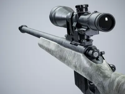 Remington 700 Sniper Rifle 3d model low-poly Low-poly 3D model