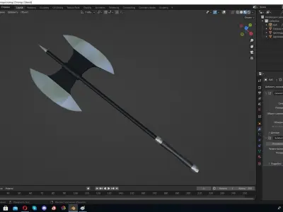 Blender Axe 2 Hi Poly 3D model