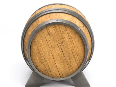 barrel Low-poly 3D model 15