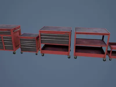 Garage-Autoservice Props Pack  Low-poly 3D model