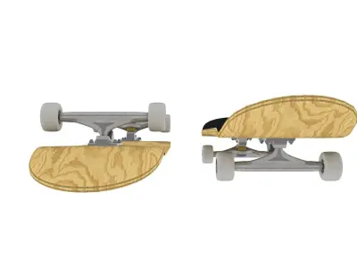 Rigged Skateboard Low-poly 3D model