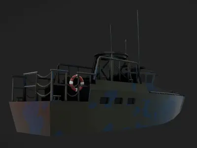 Military Gunboat 01 Low-poly 3D model
