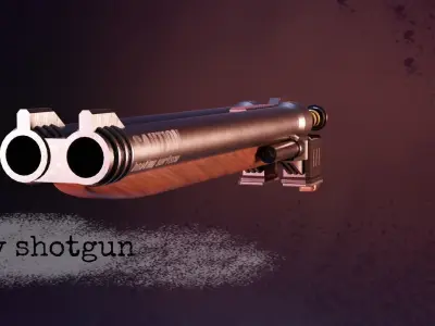 Low Poly Shotgun SG-072 Low-poly 3D model