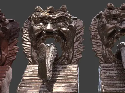 Demon Statue Gate of Hell Detailed version  3D model