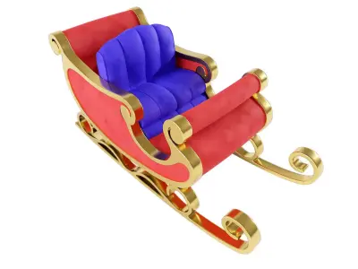 Christmas reindeer sleigh 3d model  3D model