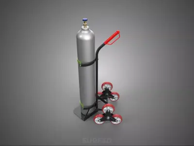 STAIR CLIMBER GAS CYLINDER HAND TRUCK CART TROLLEY SINGLE HANDLE 3D model