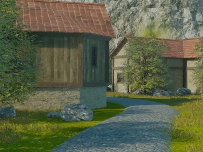 Coastal Village Layout 3D model purchase