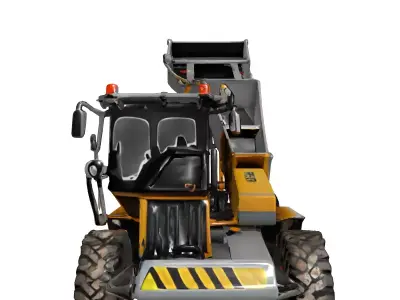 Industrial Wood Chipper Heavy Duty Machine Low-poly 3D model