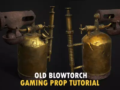 vintage blowtorch Low-poly 3D model purchase