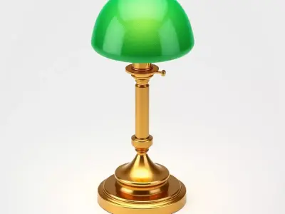 Classic Banker Desk Lamp Low-poly 3D model