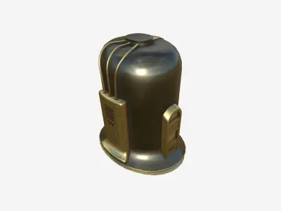Old Diving Helmet C05 Black Gold - Character Design Fashion Low-poly 3D model