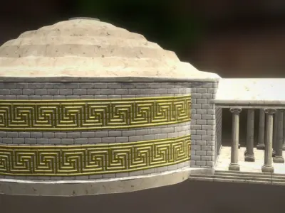 Greek or Roman Temple Low-poly 3D model