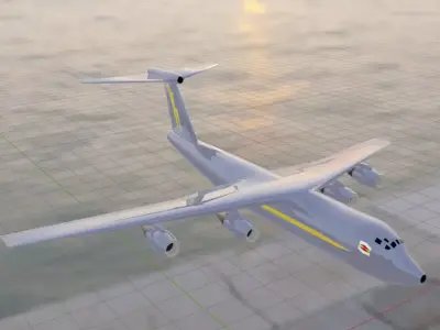 Fictional Heavy Cargo Aircraft C-5 Inspired series Low-poly 3D model