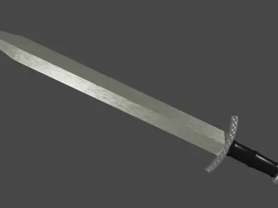Spatha sword with Caroling handle Low-poly 3D model