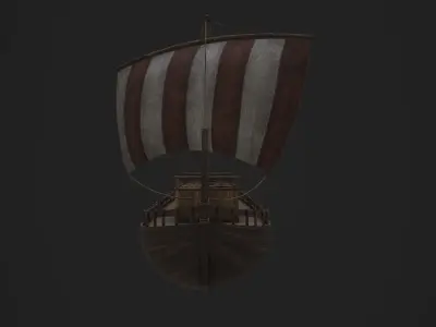 Phoenician Ship Low-poly 3D model