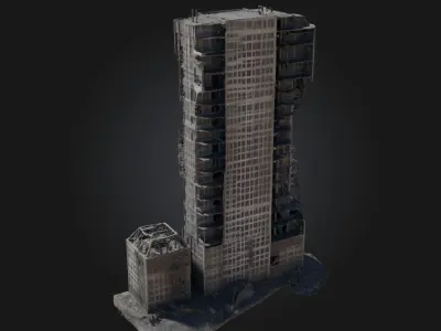 Ravaged Tower  Testament to Times Fury 3D model