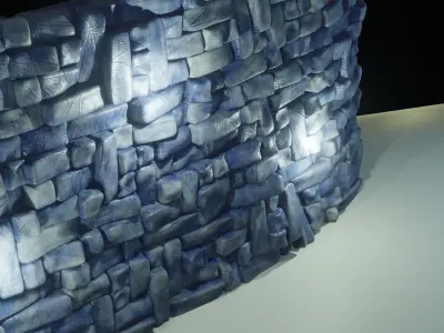 Wall Stylized Low-poly 3D model