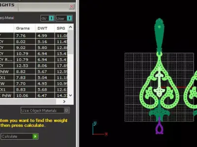 Floral design diamond earrings 3D print model