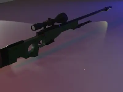 Sniper rifle AWP Low-poly 3D model