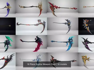 16 Piece Scythe Weapon Pack