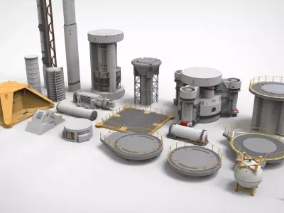 sci-fi Architecture kitbash 53 3D model