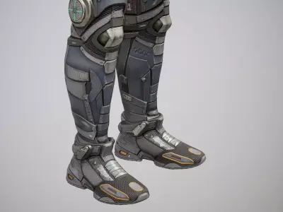 Sci-Fi Pants Sneakers p03 Low-poly 3D model