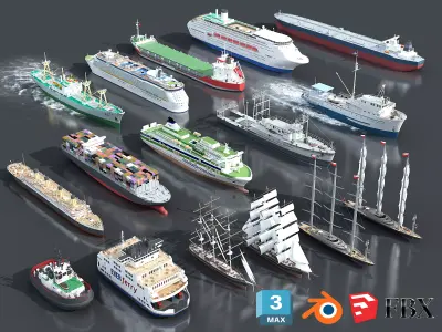 16 Ship 3D Model Pack 3D model