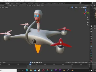 drone flying Low-poly 3D model