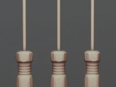 Screwdriver Set three screwdrivers Low-poly 3D model